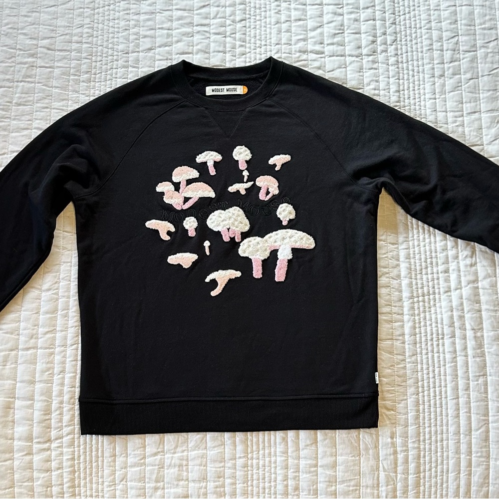 Modest Mouse Raglan Sleeve Sweatshirt Mushroom Embroidery Never Worn
